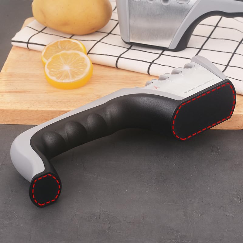 Affilacoltelli professionale, affilacoltelli da cucina 4 in 1, affilacoltelli con cuscinetto in gomma antiscivolo. - 3