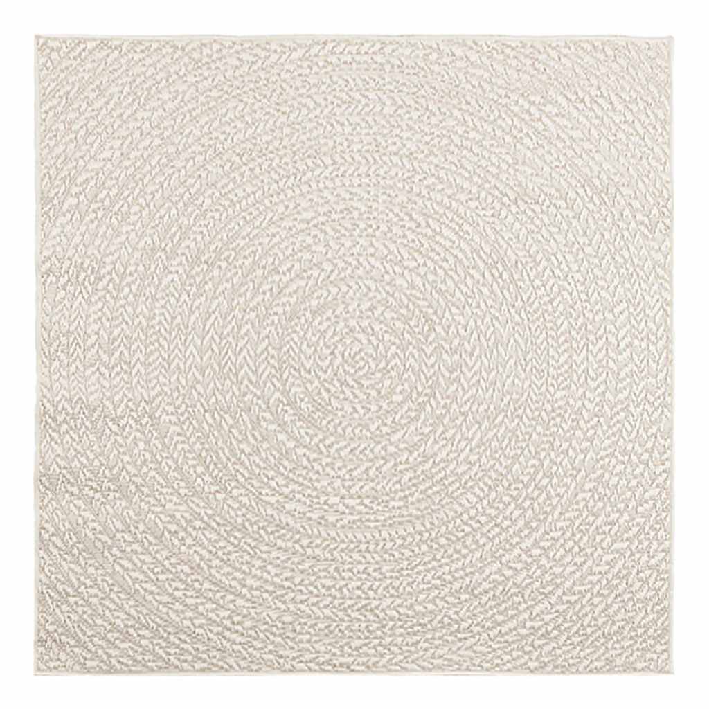 Tapis Salon | Tapis ZIZUR crème 120x120 cm aspect de jute intérieur extérieur CFW168274 - 3