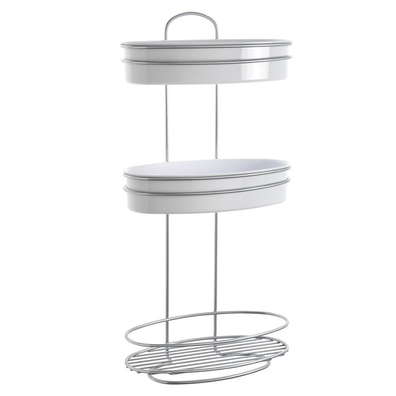 METALTEX Estante 3 Ripiani Reflex Copper - Mensola Per Doccia Grigio Metallizzato, 26x13x53 Cm, Facile Da Montare