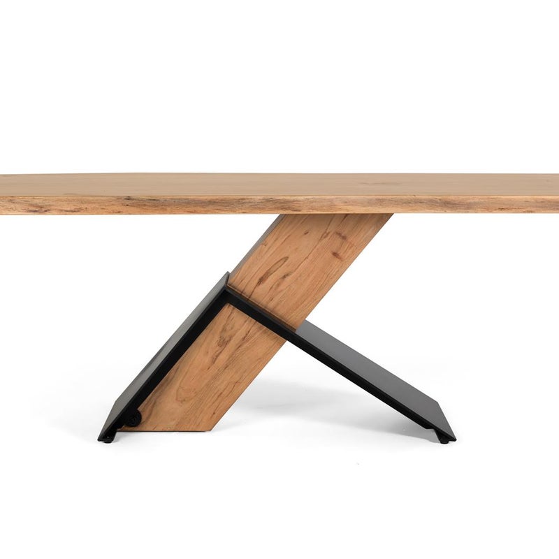 Żłób z drewna akacjowego i metalu