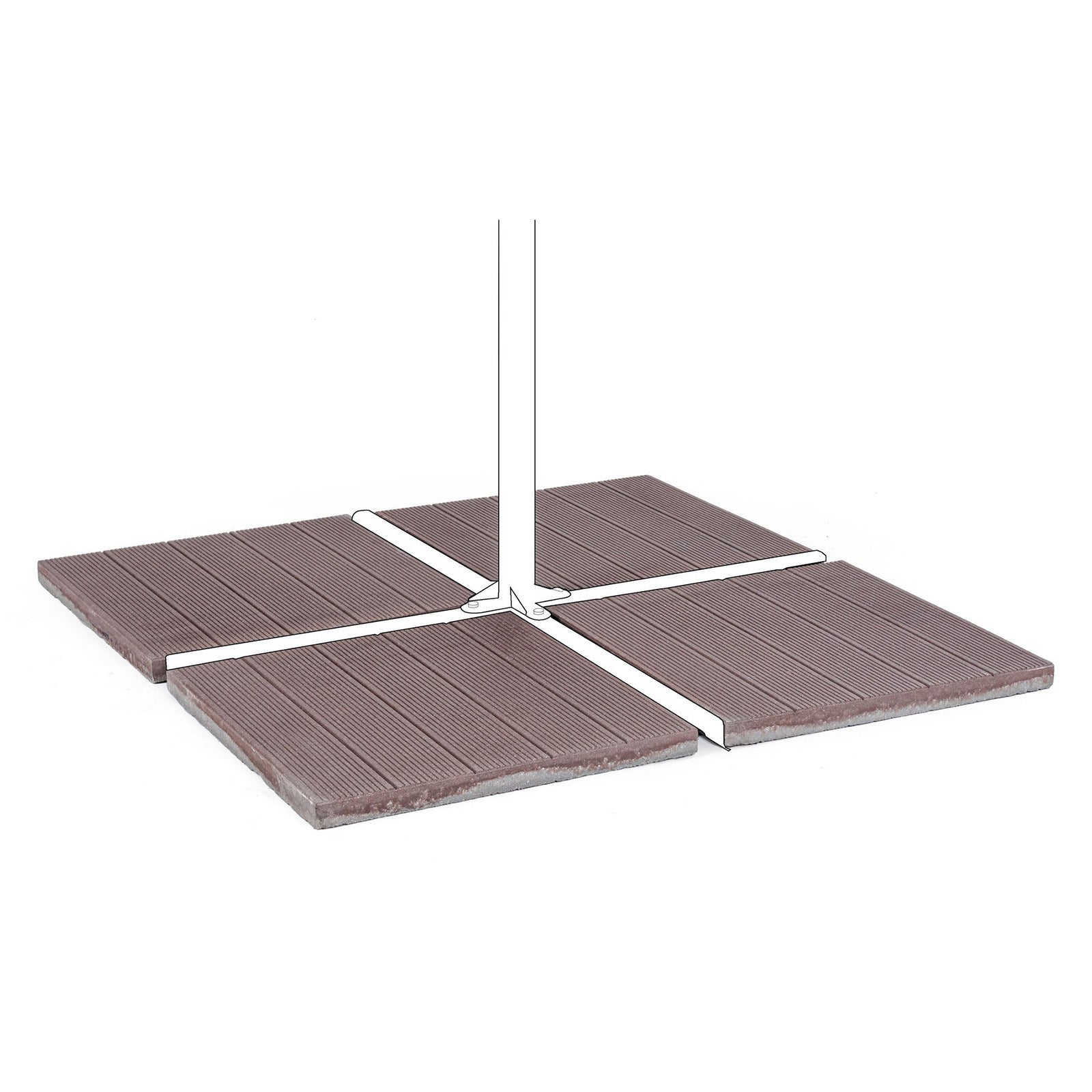 Marmette Base Ombrellone da Giardino in Cemento Set 4 50 x 50 Ghiaino Bizzotto - 6