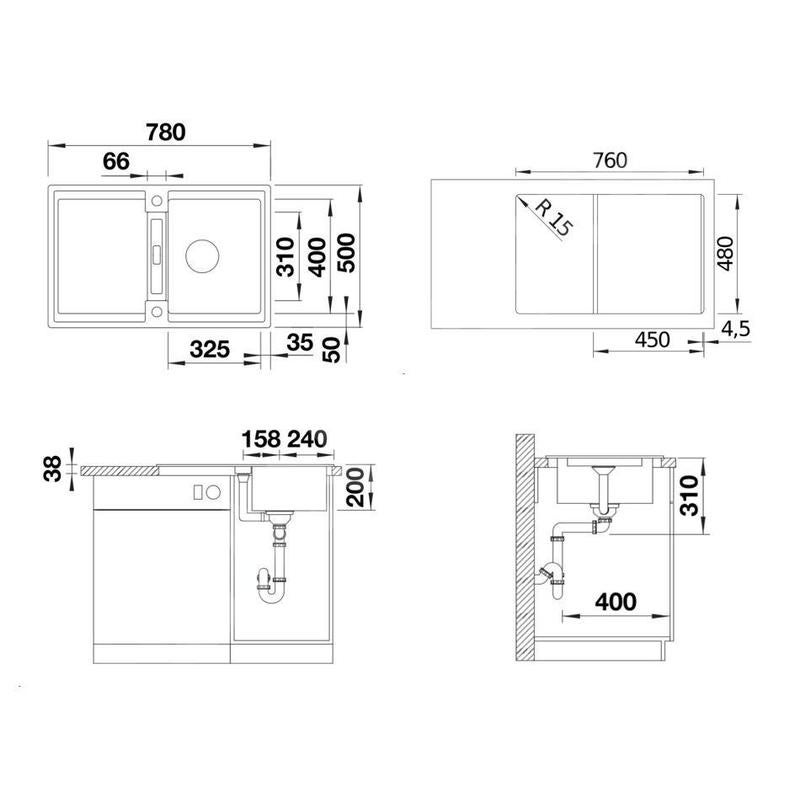 Evier Blanco Adira 45 S Silgranit - GRIS VOLCAN | Tecnomat Construire ...