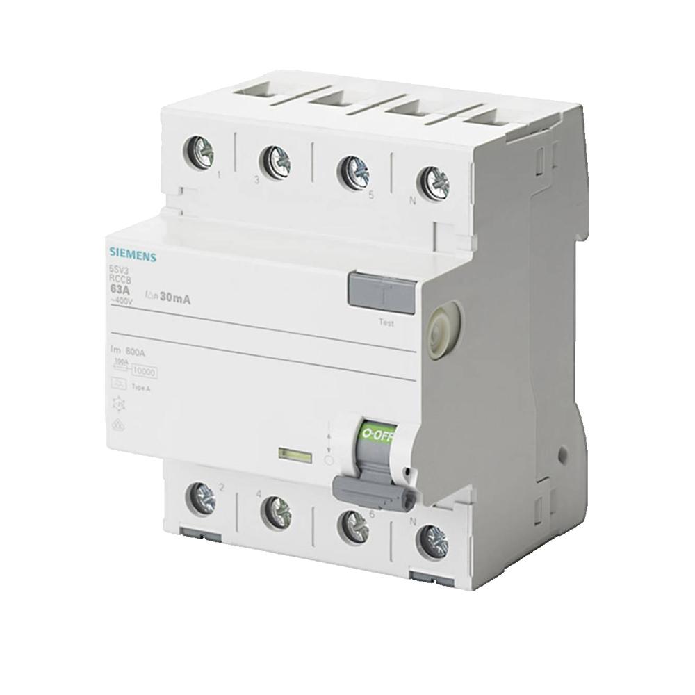 Wyłącznik różnicowoprądowy Siemens 4 bieguny 63 A 400 V