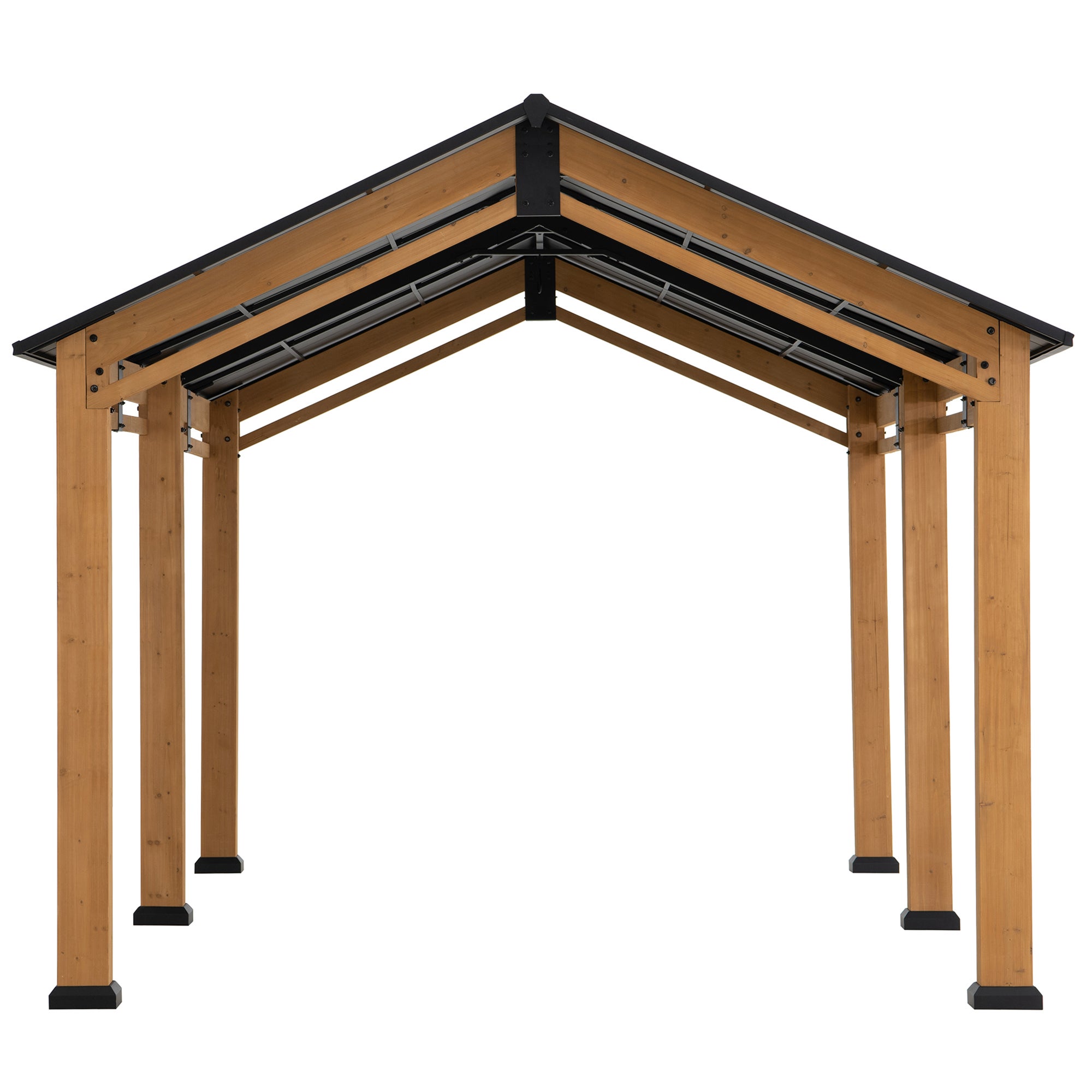 Carport en bois de cèdre DIRAN - 336 cm x 603 cm, anthracite - 9