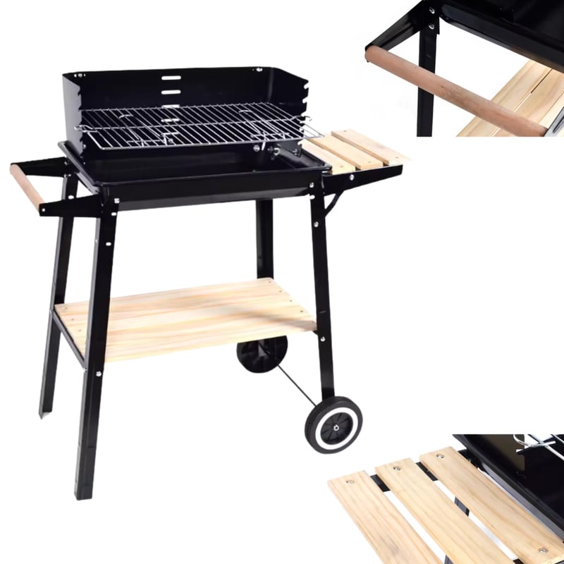 Grill Ogrodowy Bauhus Węglowy z Półką i Kółkami – Duży