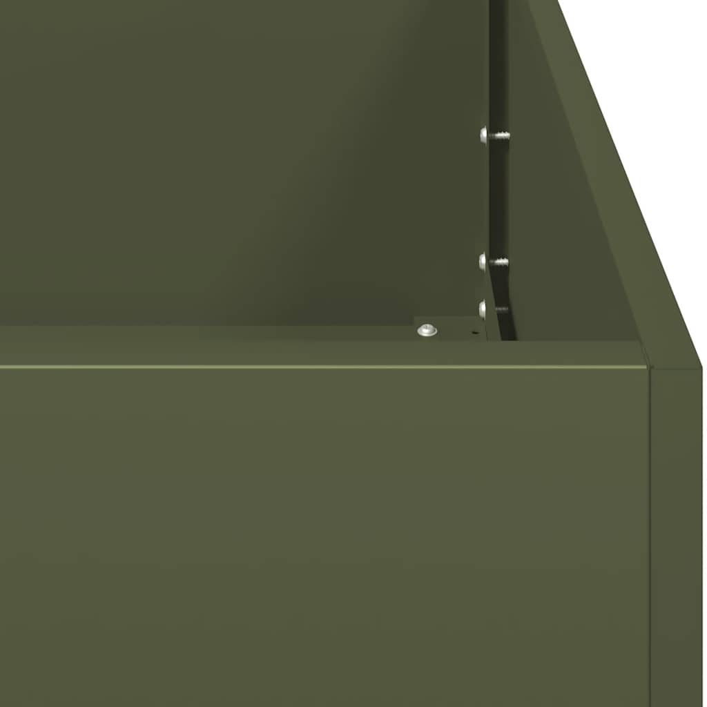 vidaXL Jardinière vert olive 120x40x80 cm acier laminé à froid - 7