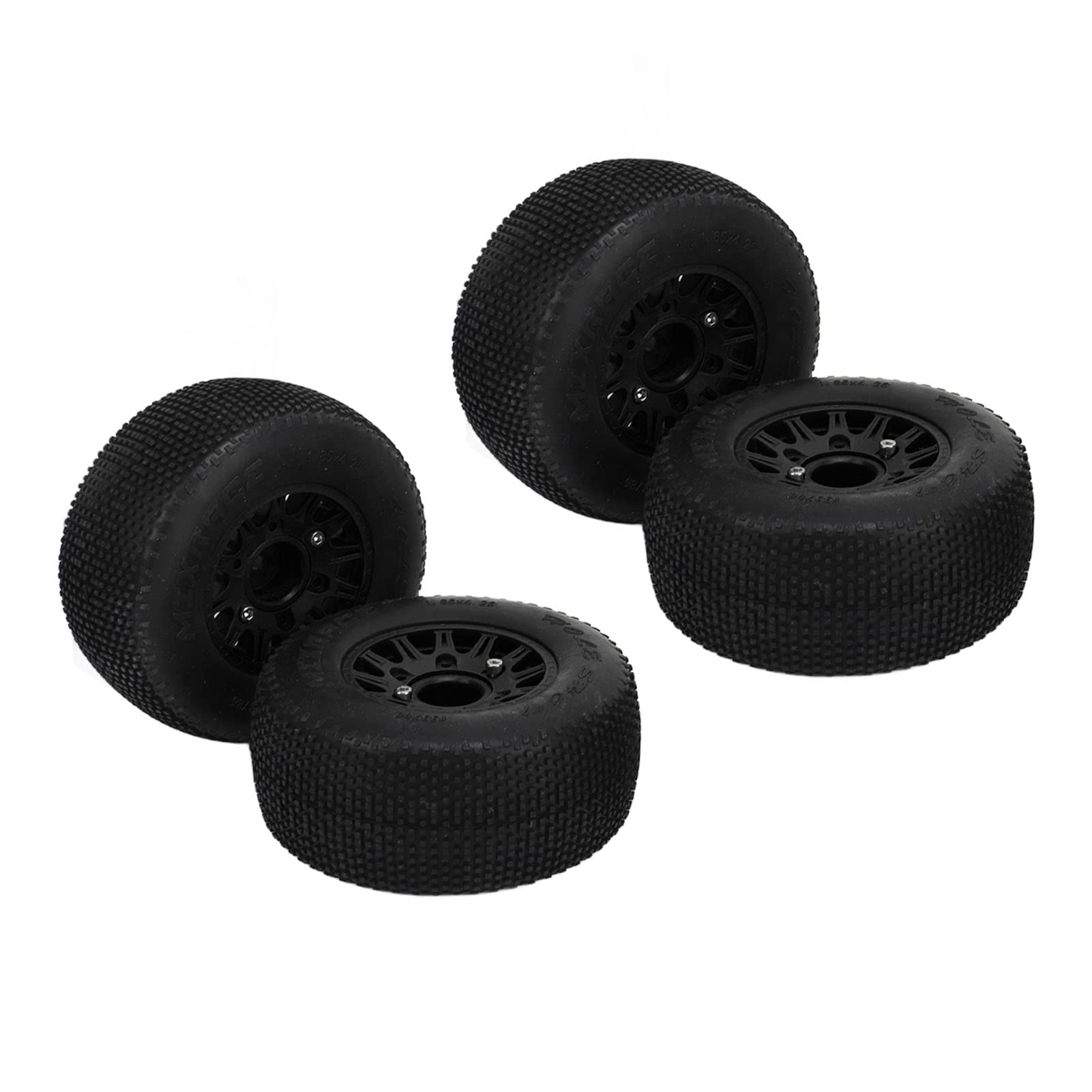 Lot 4 Pneus RC 80mm En Caoutchouc – Forte Adhérence – Compatible HSP 94186, 1/14 1/16 – Pour Tout-Terrain