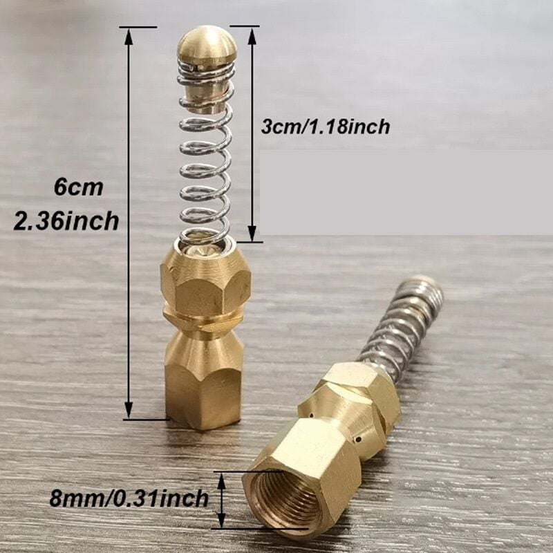 4 pièces Buse de Nettoyage de vidange en Acier Inoxydable, Nettoyeur à Pression, buse de Jet d'égout, Filetage G1/8 pour la Cuisine - 2