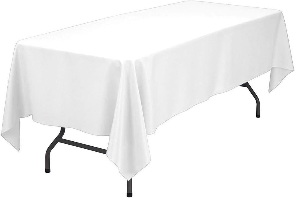 LA Linen Nappe Rectangulaire Lavable, En Popeline De Polyester, Résistante Aux Taches Et Aux Plis, Pour Salle à Manger, Cuisine, Fête, Vacances, 152,4 X 228,6 Cm, Ivoire