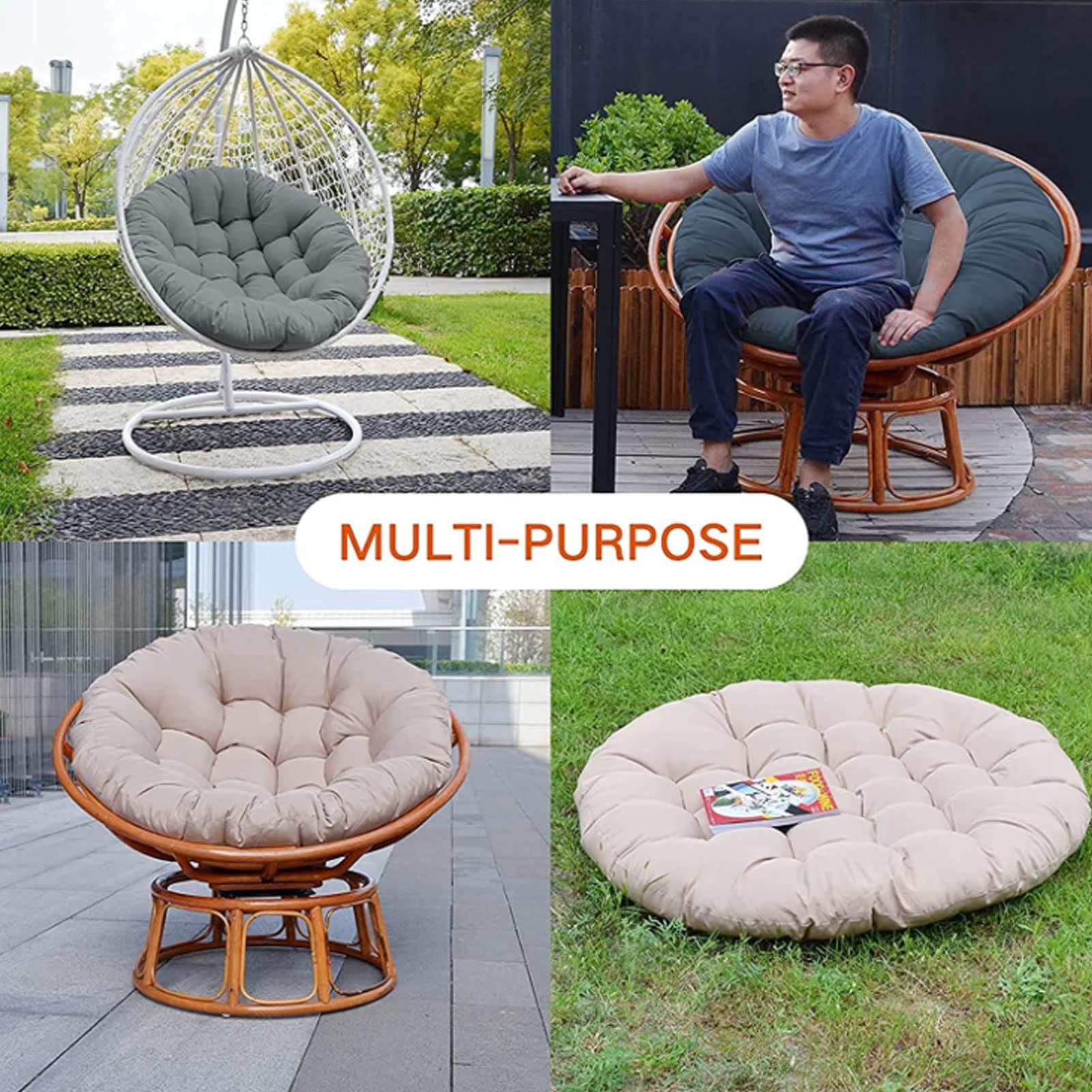 Coussin de chaise Papasan , coussin de siège Papasan épais, diamètre 50cm, coussin de remplacement rond pour chaise, coussin de balan - 7