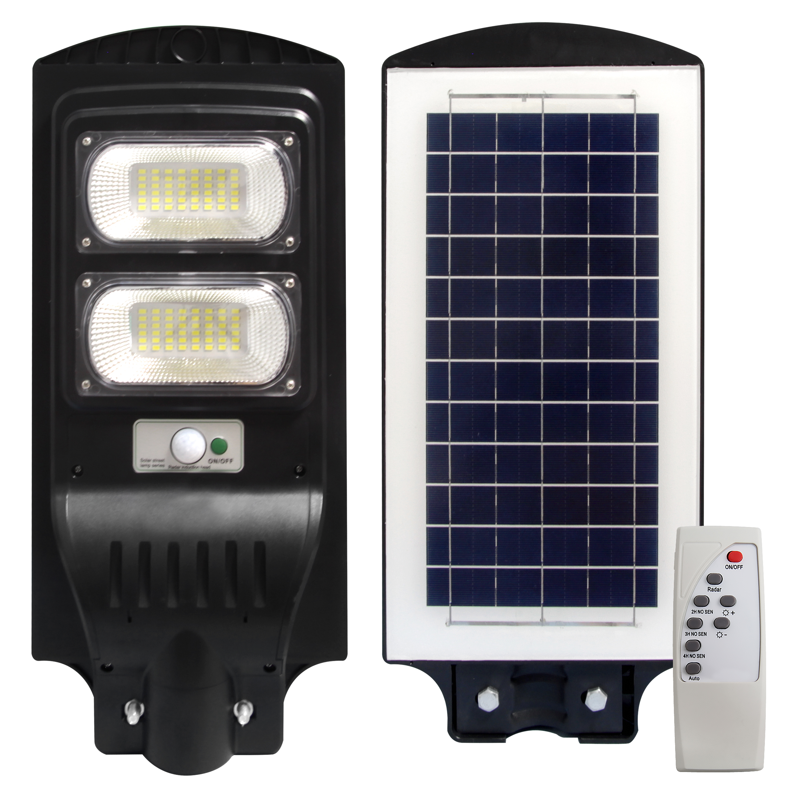 Lampa LED solarna uliczna pilot 100W IP65 6000K 2000lm z czujnikiem ruchu i zmierzchu MasterLED