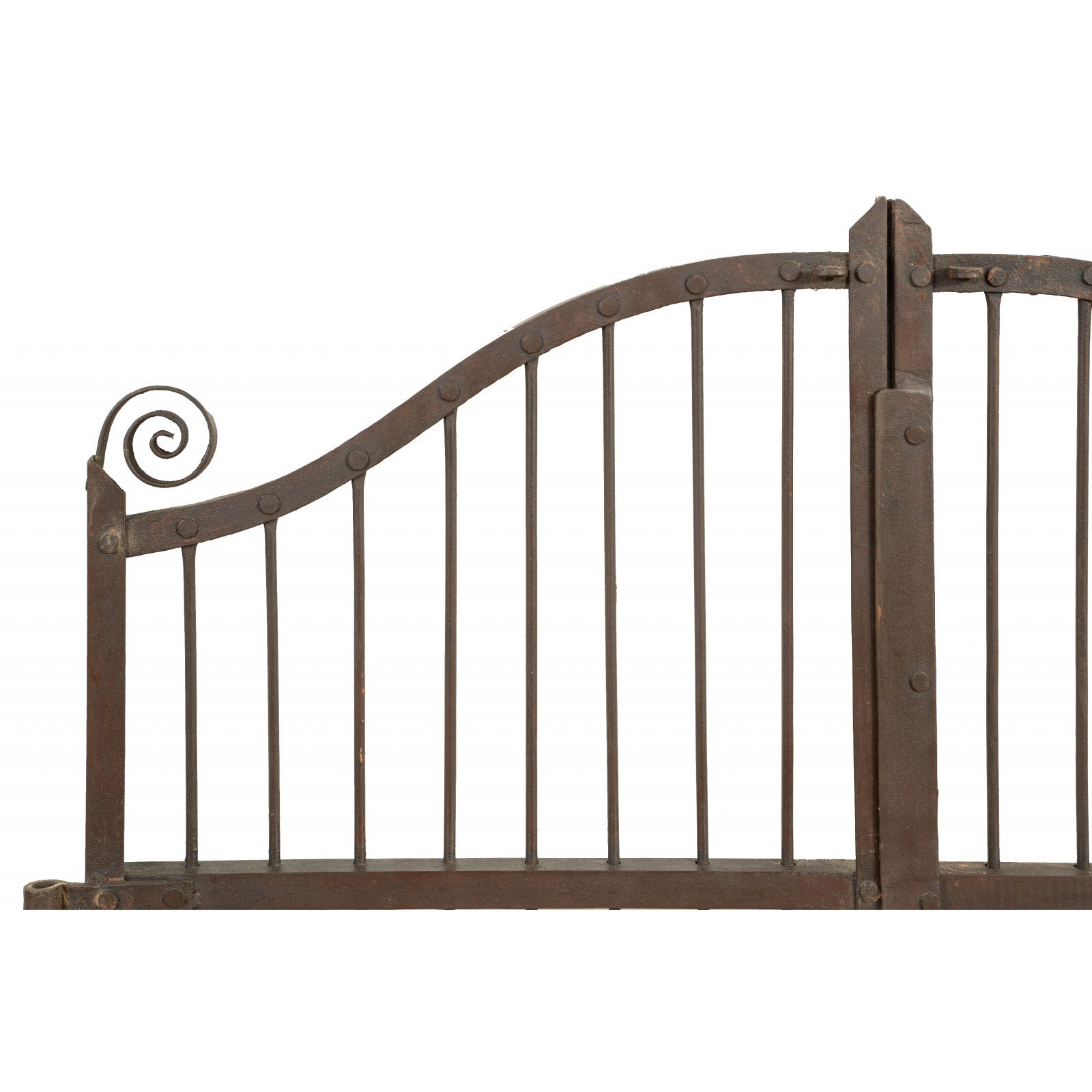 BISCOTTINI Portail en Fer Forgé pour Extérieur 115x115x5cm - Portillon de Jardin avec Finition Marron Vieilli - Portillon Battant pour Entrée - 2