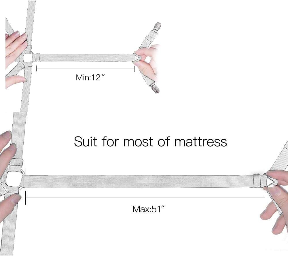 Tendeur Drap Housse 6‑voies – Sangle Élastique Réglable pour Matelas Ronds & Carrés - 5
