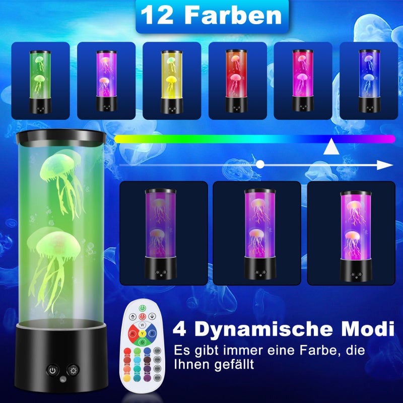 LED méduse veilleuse lampe de lave lampe de table chambre créative RGB ...