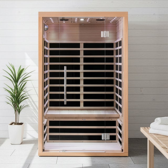 SNÖ Sauna infrarouge 2 places 2160W Hemlock avec chromothérapie LED