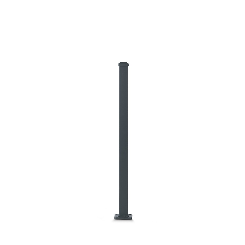 Poteau aluminium tradition style ferronnerie sur platine avec chapeau H 86.5 cm Gris - 2