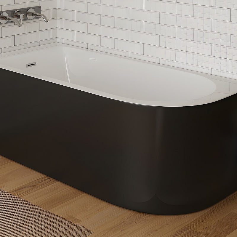 Wanna narożna - 240L - 170 x 75 x 58 cm - Czarna - Lewy narożnik - ANIKA