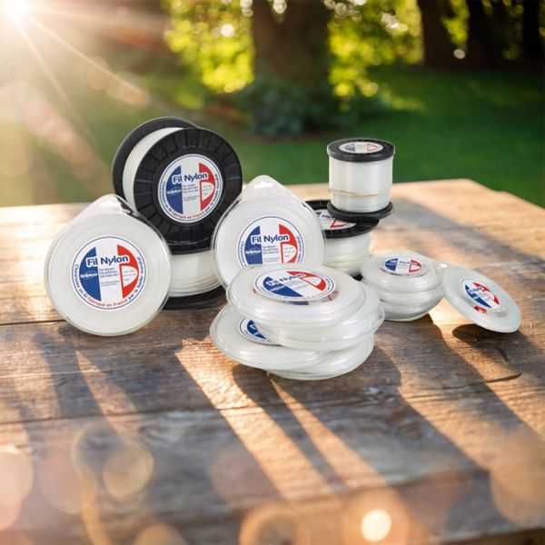Fil nylon 2 mm x 15 m Rond Blanc Blister par 2 - 5