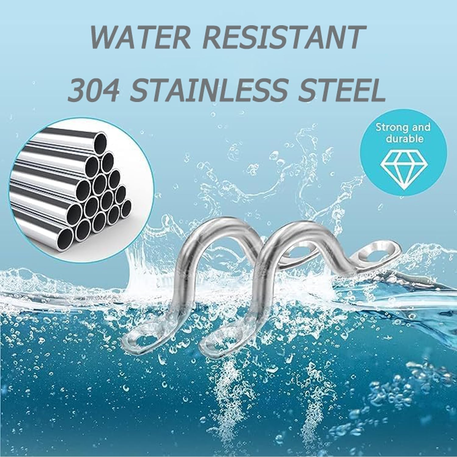 45 Pièces Plaque Oeillet Acier Inoxydable 304 M4 Boucles de Pont pour Kayaks Boat Top Pad Eye Pontet INOX Pontet INOX Oeil Plaques avec 90 Pièces Vis - 3