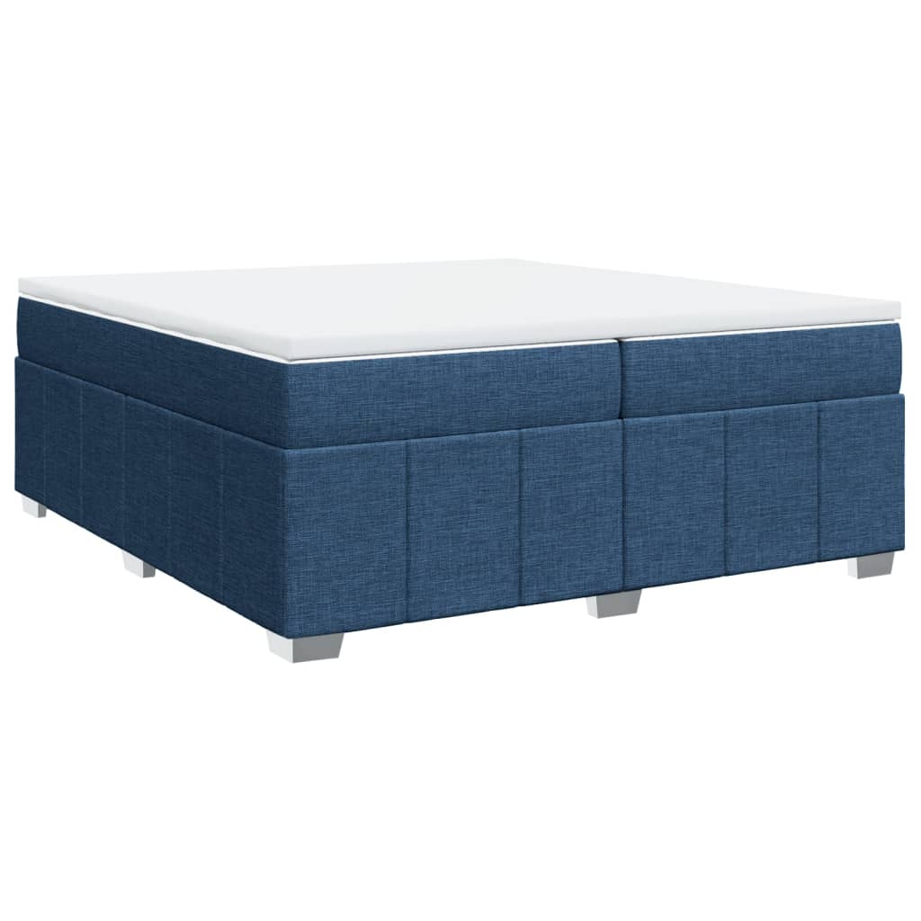 Sommier à lattes de lit avec matelas Bleu 200x200 cm Tissu - 2