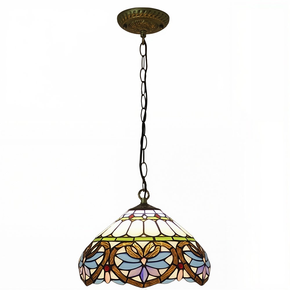 Kaket lámpara de suspensión con cadena y pantalla de lámpara tiffany diameter 30 cm de nueva york serie