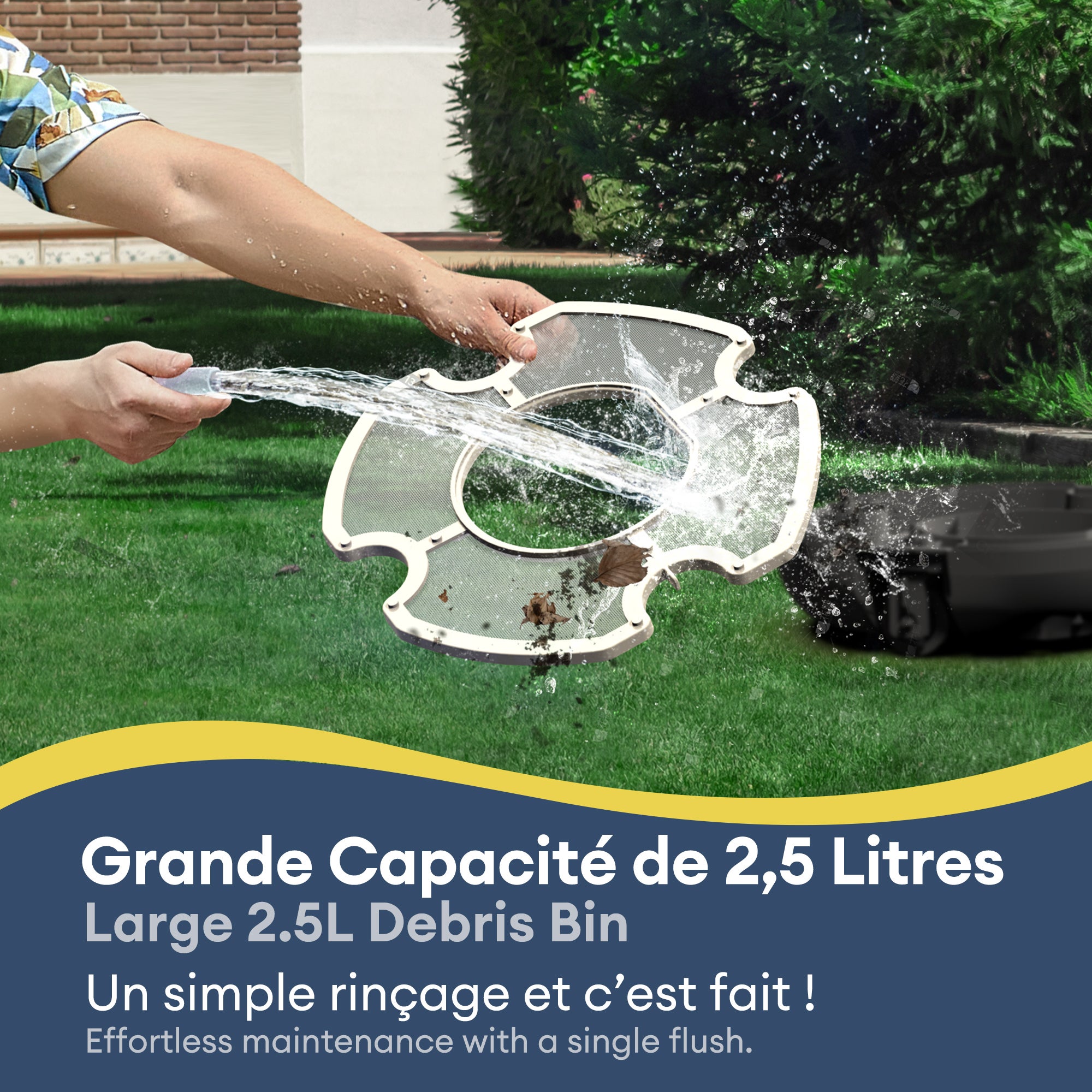 Robô de piscina sem fios Pooleco 10, ABS, Auto-Parking, 2,5 L, ideal para piscinas acima do solo com 80 m² , Dois motores - 5