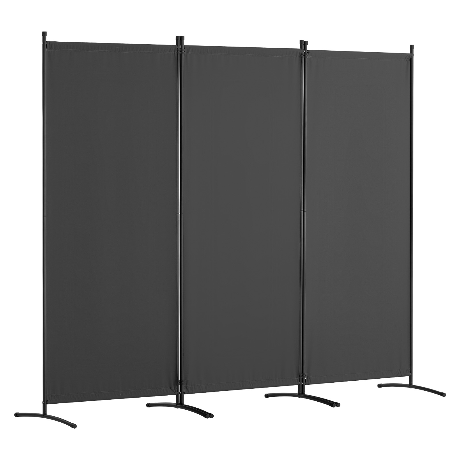 Biombo separador 3 paneles,succebuy pantalla de tela autoportante para oficina,dormitorio,salón,interior 228 × 52 × 184 cm,gris