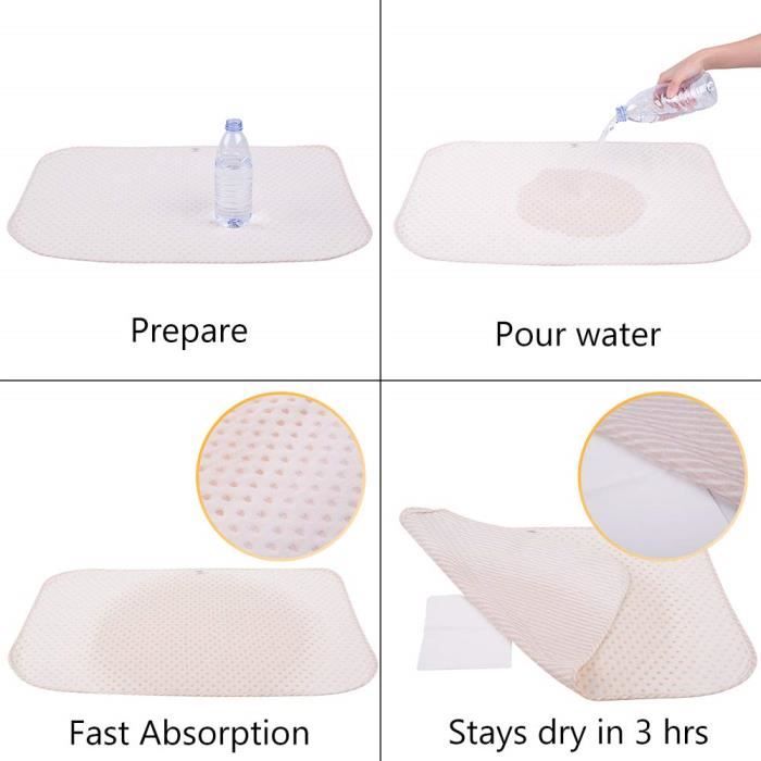 Alèse Lavable - 50x70cm - Absorption Élevée - Lot de 4 Tapis pour Chiens - 9