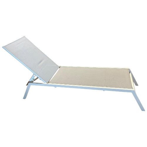 TUMBONA DE TERRAZA / HAMACA DE JARDIN METAL BLANCO / TEXTILIN GRIS 190 X 63 - 3