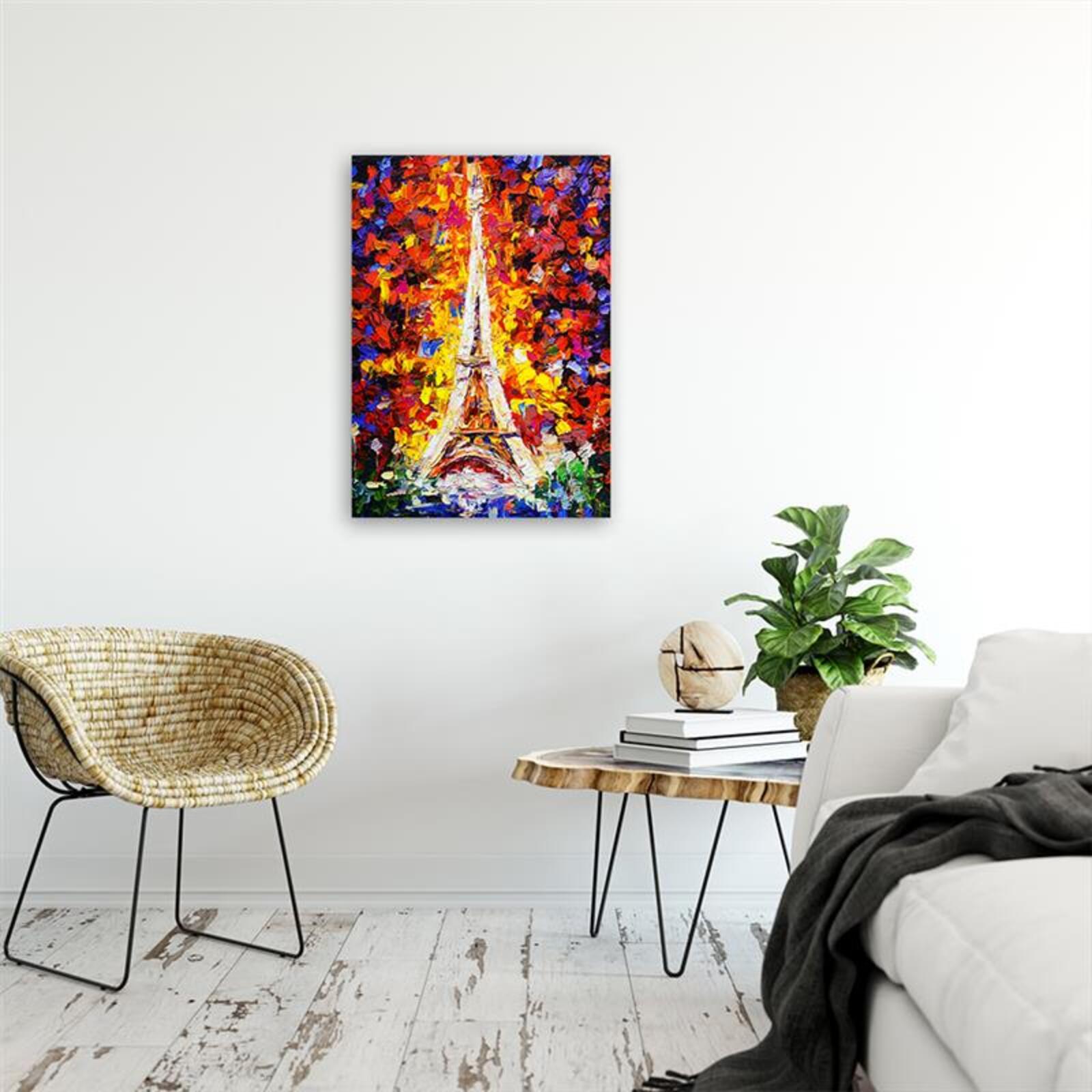 Tableau bois tour eiffel abstraction - 20 x 30 cm - 4