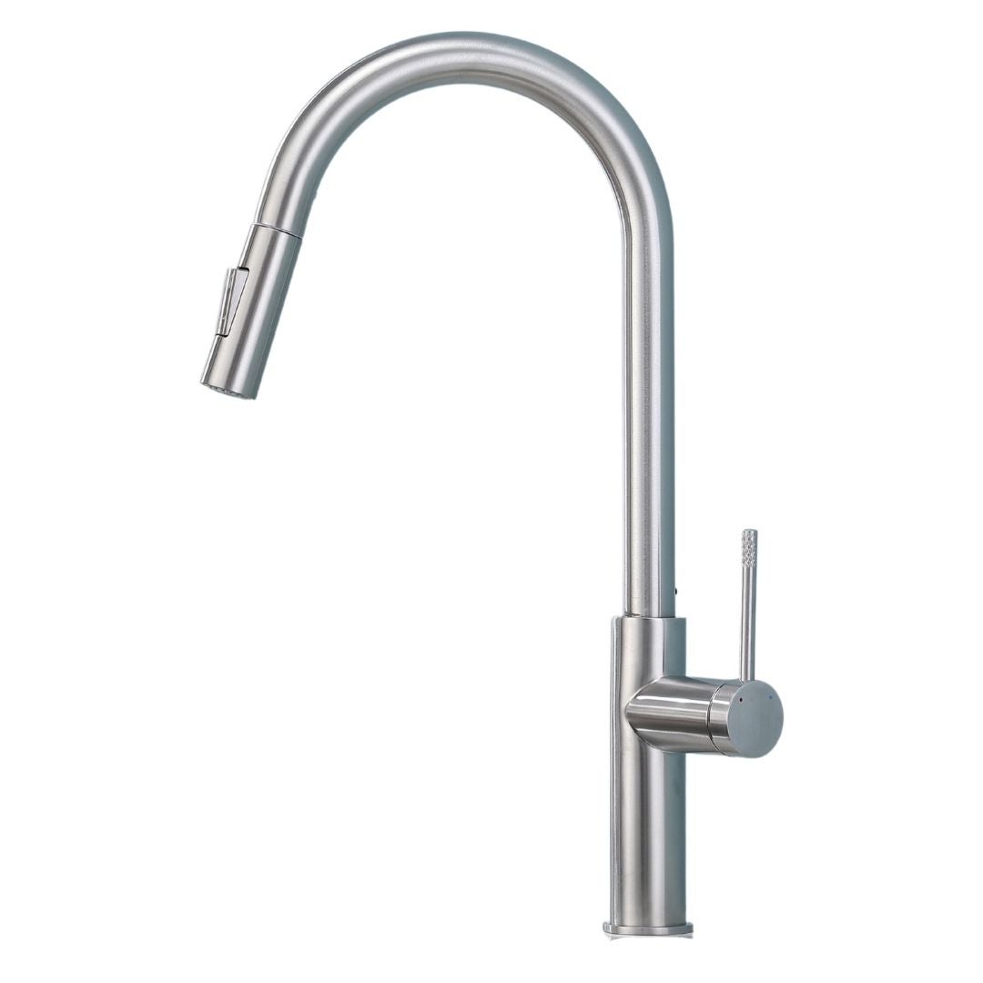 Bateria Kuchenna GranMaster - IZIS Stal szczotkowana, stal nierdzewna, dwufunkcyjna wyciągana wylewka 1szt.