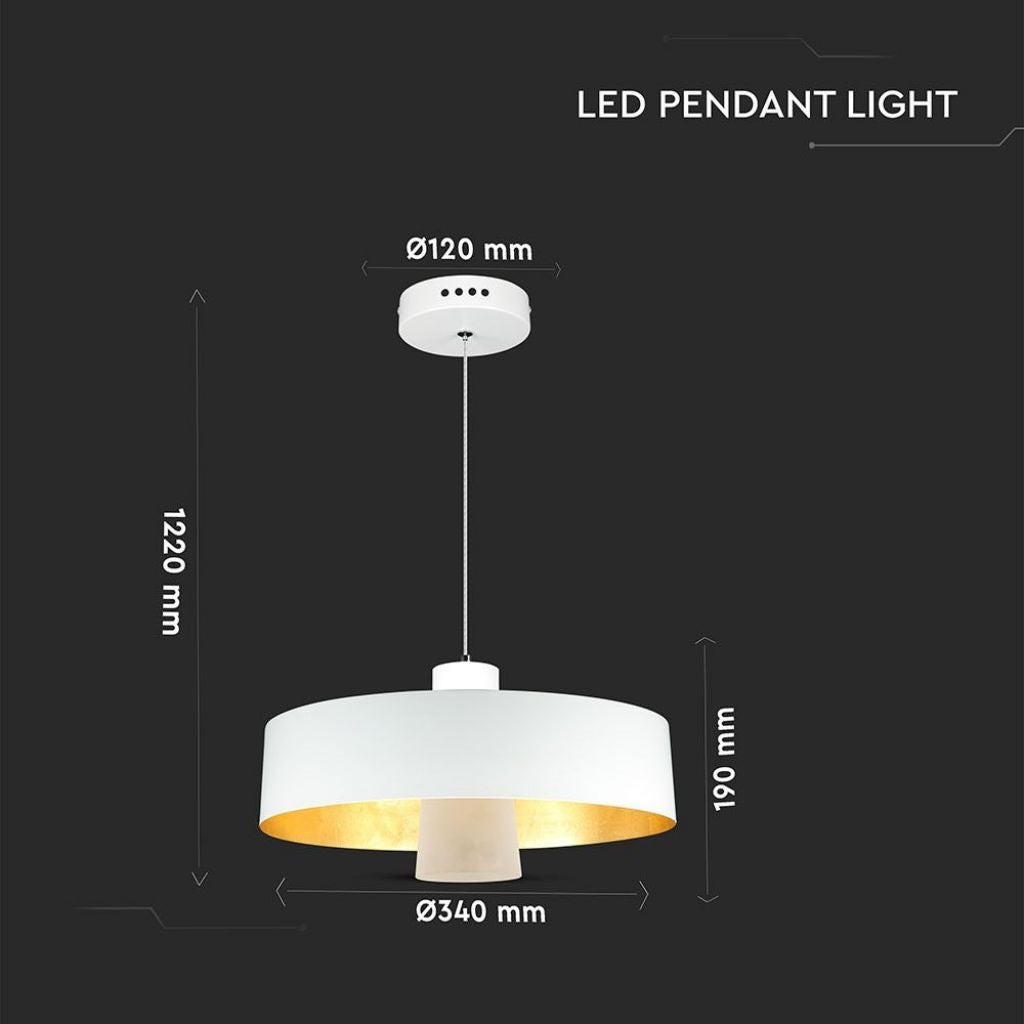 Żyrandol LED z metalową misą 7W, biały 4000K - 3