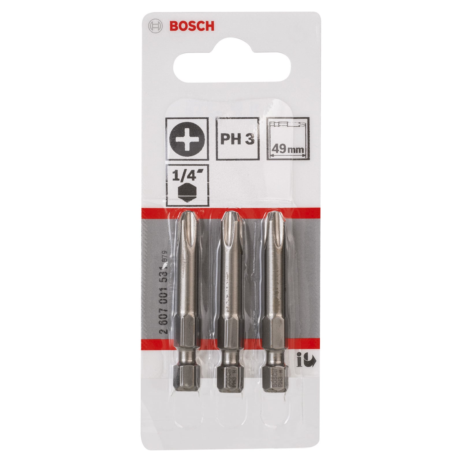 3 Embouts De Vissage Qualite Extra-Dure Ph3 Emmanchement Hexagonal 49mm - 3