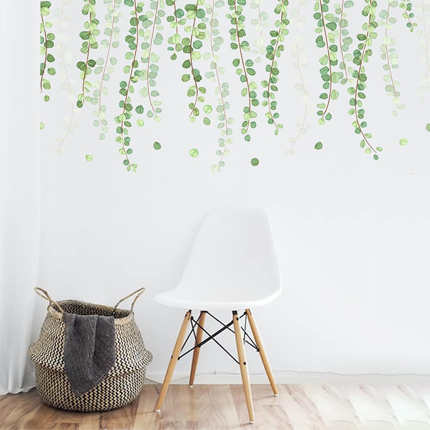 Autocollants muraux en forme de feuille, autocollants muraux de plantes vertes, salon, décoration de la maison de la chambre d'enfants - 5