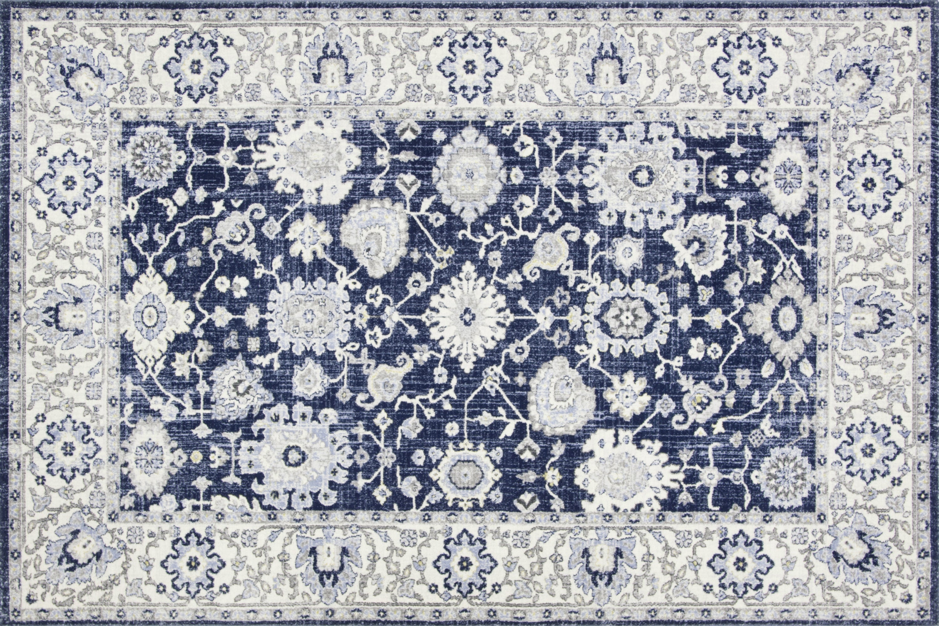 Alfombra de vinilo, teherán azul 200x300 cm - pvc antideslizante, lisa impresa, vinilica para cocina o salón, lavable