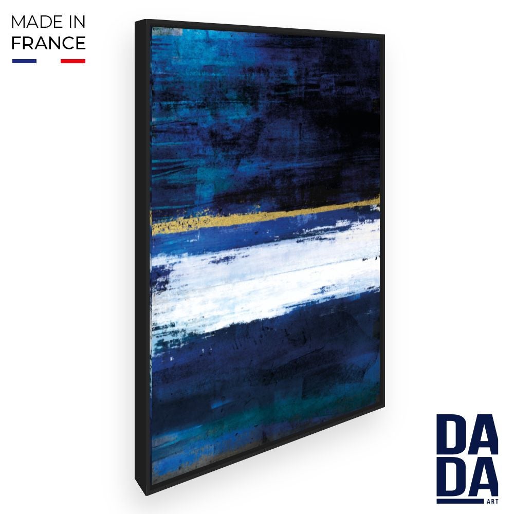 HORIZON DES MONTS, Oeuvre sur toile étirée, encadré Noir