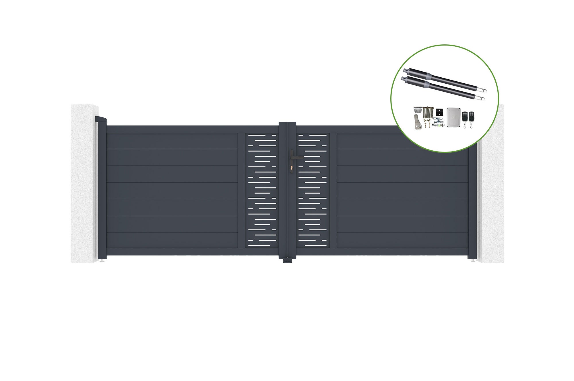 Brama skrzydłowa 3,5m ARLBERG H.120cm aluminiowa + napęd RANGER B150