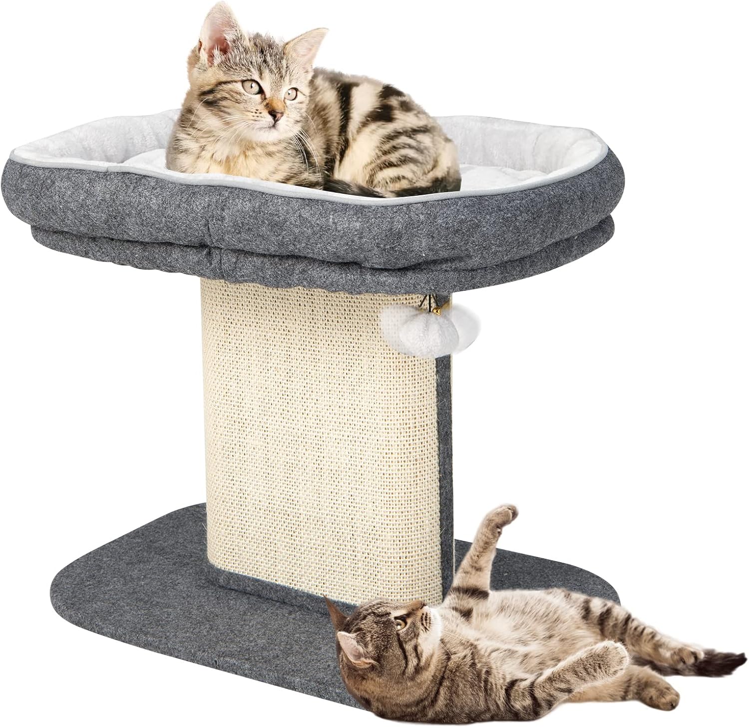 Arbre à Chat En Sisal Avec Boules Suspendues Et Jouets En Peluche, Grand Arbre à Chat Pour Protéger Vos Meubles, Poteau En Sisal Pour Chats D' Intérieur