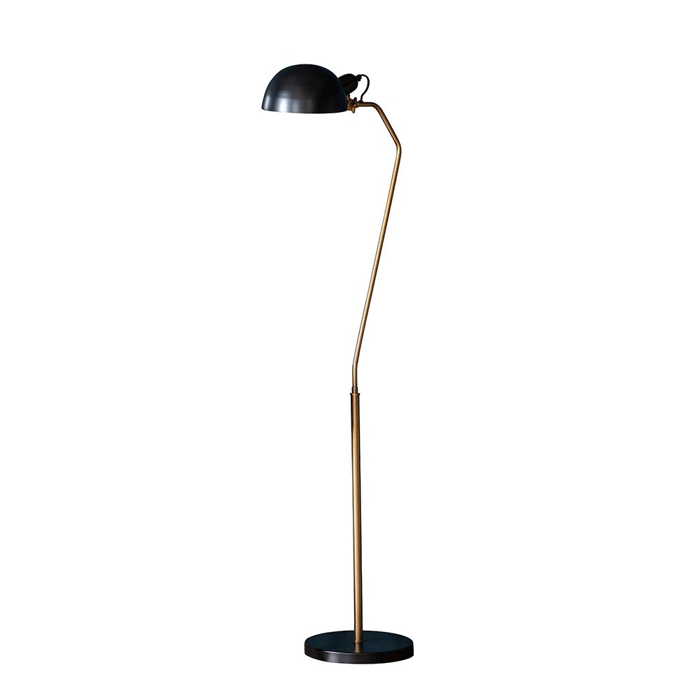 Lampa stojąca zagięty trzon LARGO satynowa czarna 1xE27x10W metal wym:149x43x28cm IP20 Endon