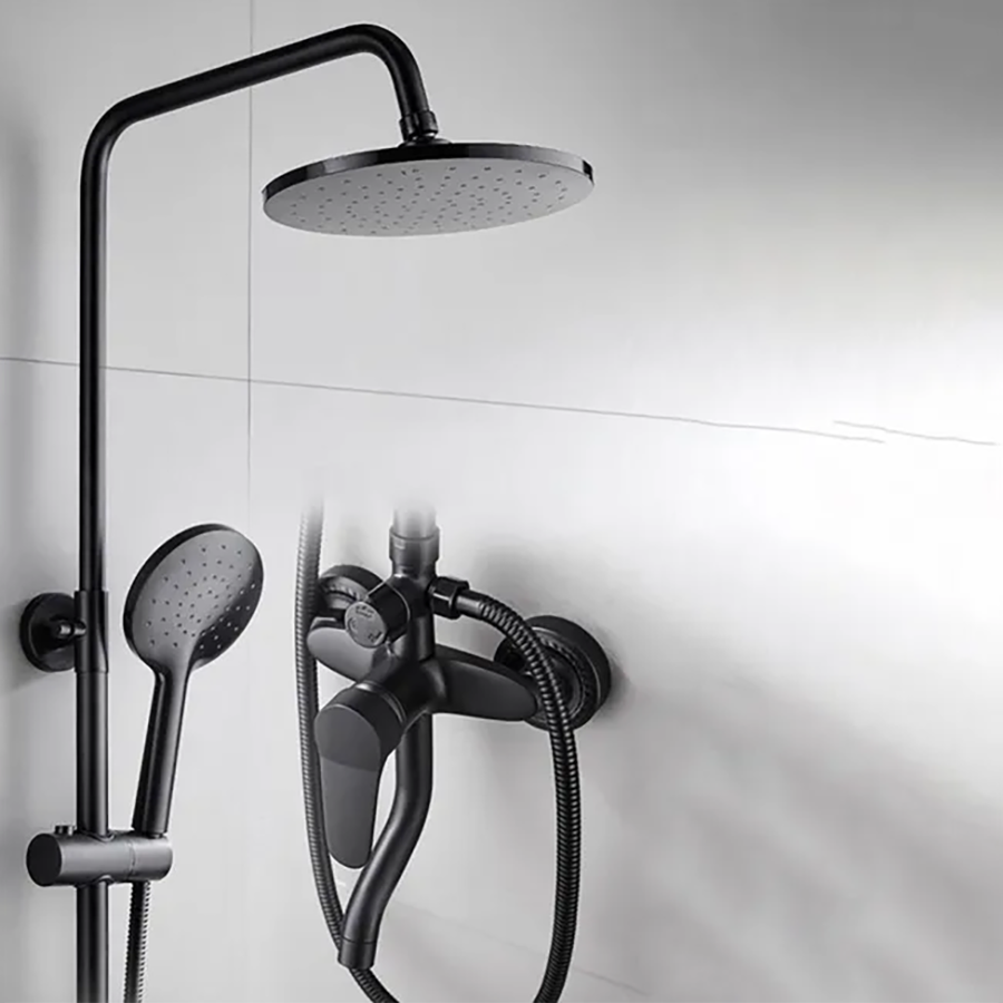 Colonna doccia da Batho con bocca di erogazione, Lens nero