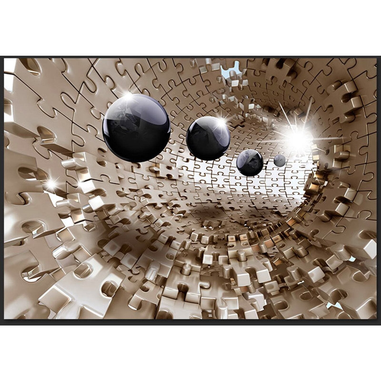 Papier peint puzzle d'or - 100 x 70 cm - 2