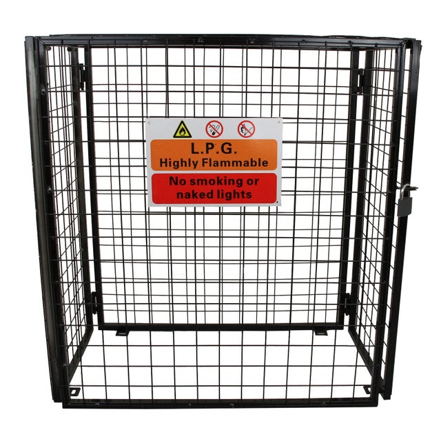 MonsterShop – Cage Métallique Pliante en Acier Galvanisé avec Serrure pour Entreposage de Bouteilles de Gaz standard de