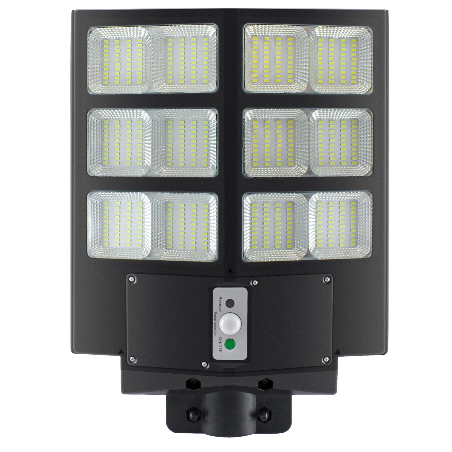 2 Lampadaires Solaires 600W Avec Détecteur - Éclairage Extérieur IP66 - Télécommande - 6500K Blanc