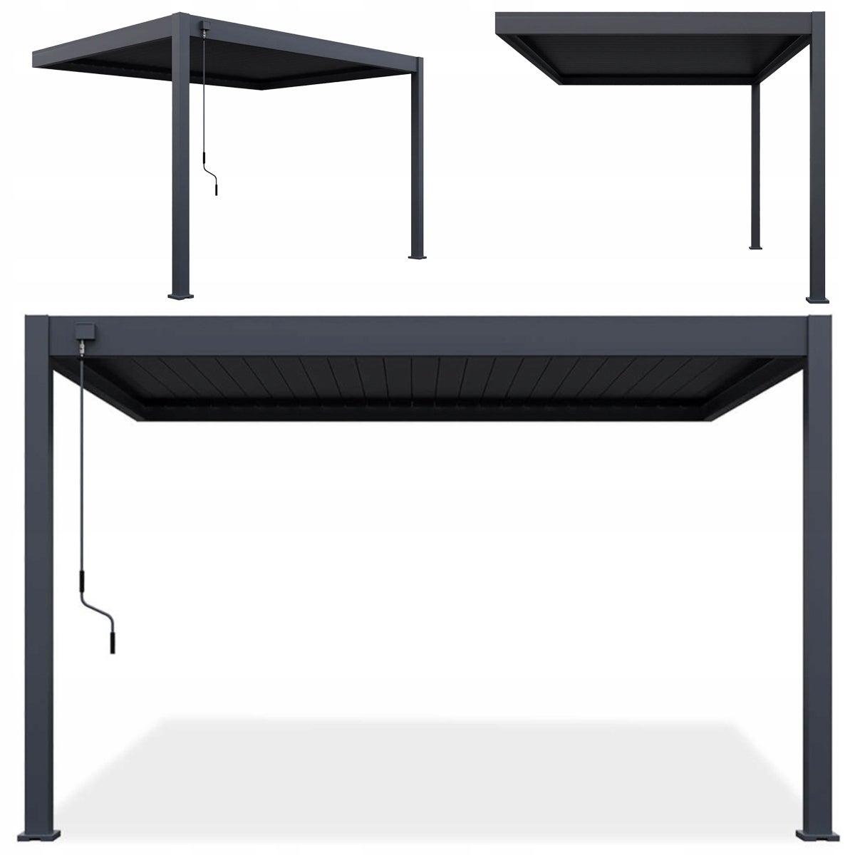 Pergola Przyścienna 3x4 Aluminiowa Elegance Wall Gutroof Na Taras Antracyt 1 szt