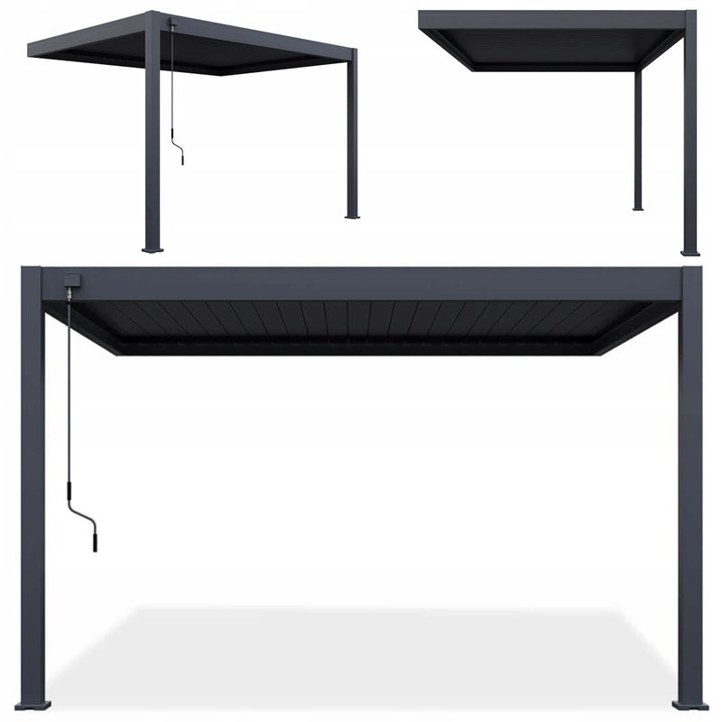 Pergola Przyścienna 3x4 Aluminiowa Elegance Wall Gutroof Na Taras Antracyt 1 szt