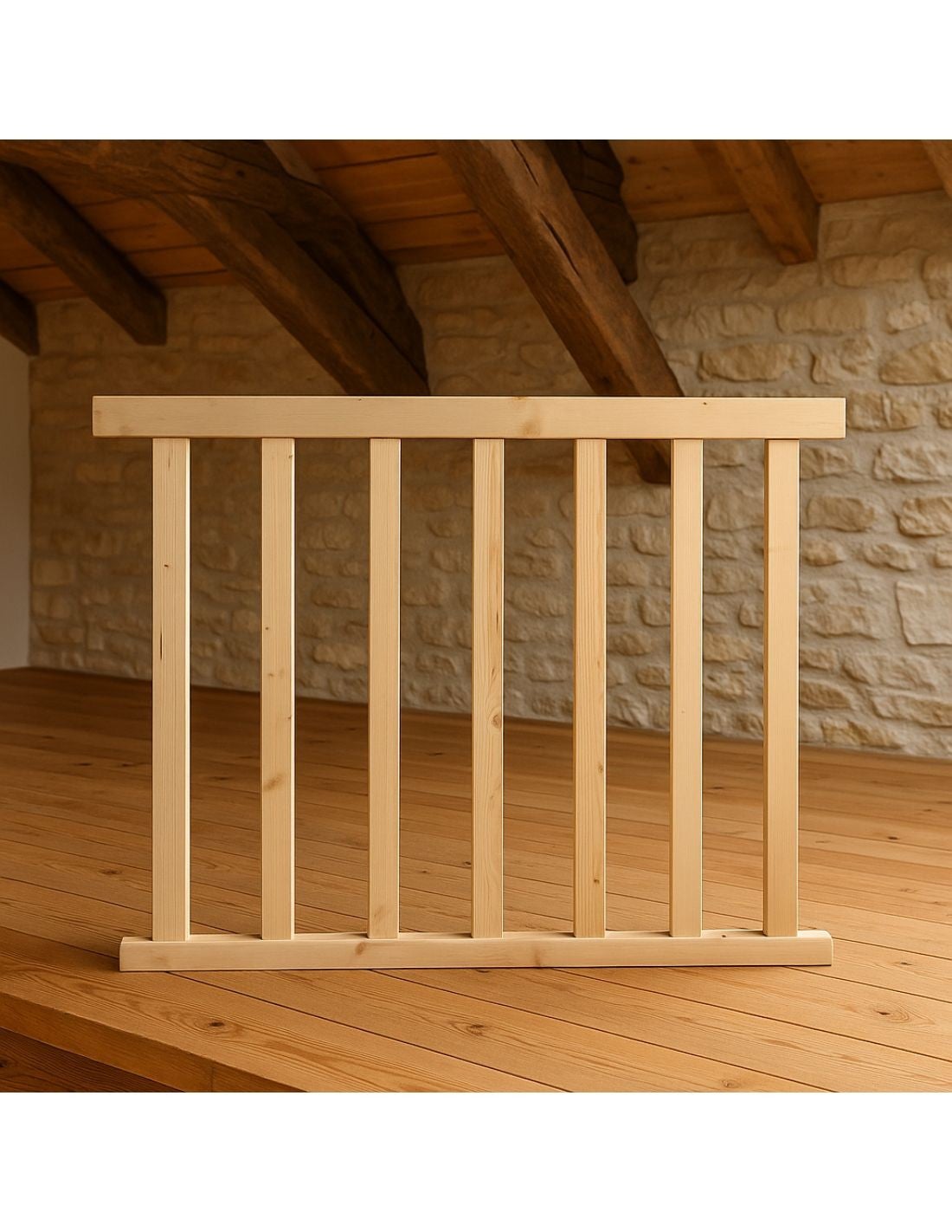 Kit balustrade sapin 1 m (sans poteau) - 4
