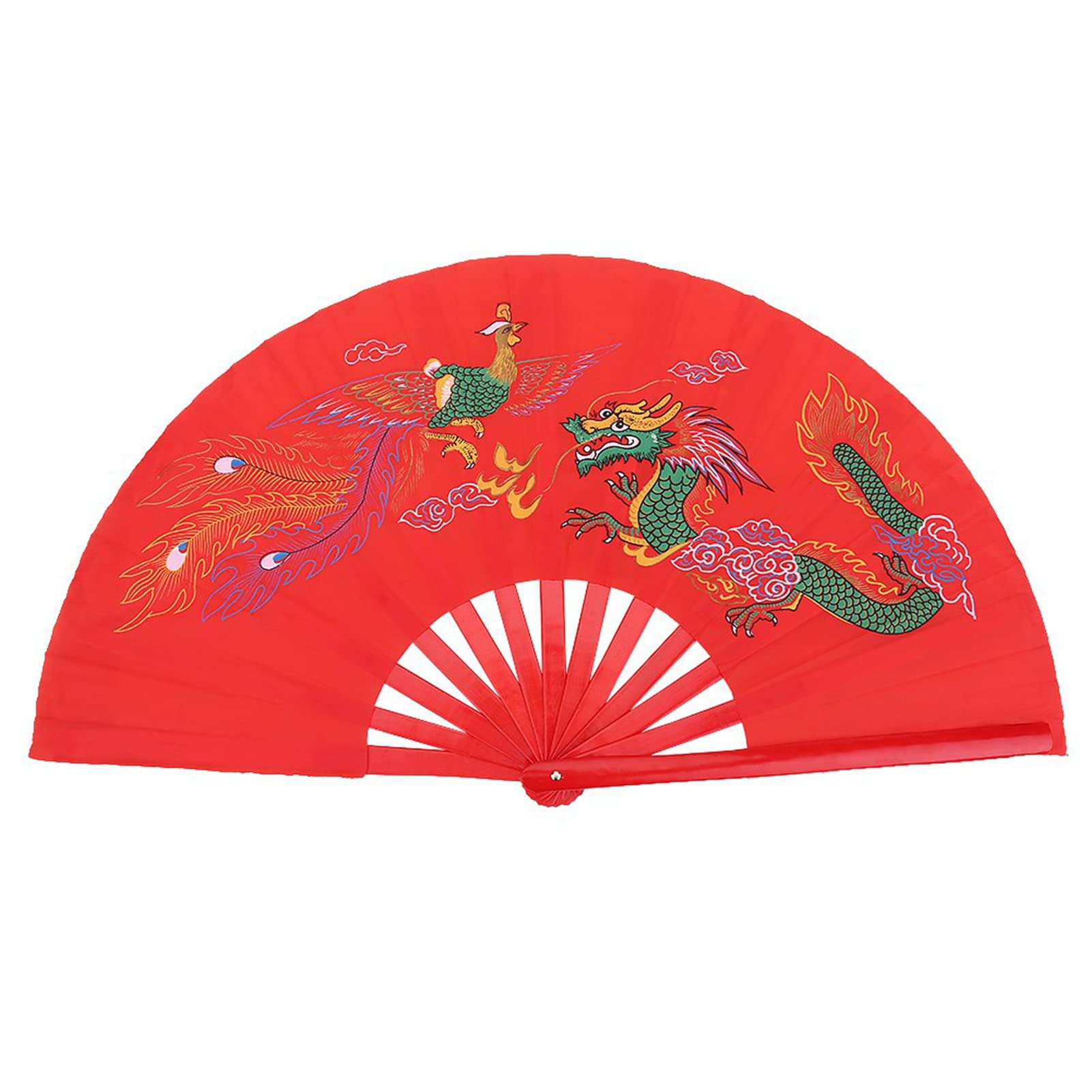 Ventaglio Pieghevole Per Tai Chi E Kung Fu In Acciaio Inox E Nylon - Apertura A Scatto - Prestazioni E Arti Marziali - Regalo Tradizionale
