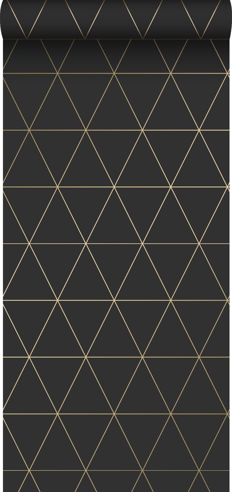 Tapeta trójkąty graficzne czarnymIzłotym - 53 cm x 10.05 m - ORIGIN