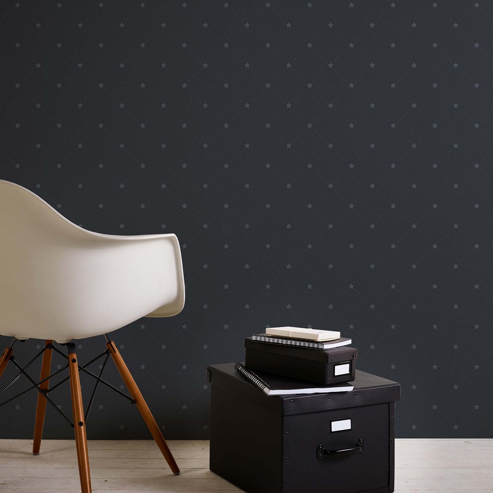 Tapeta gwiazdy czarnym - 53 cm x 10.05 m - LIVINGWALLS