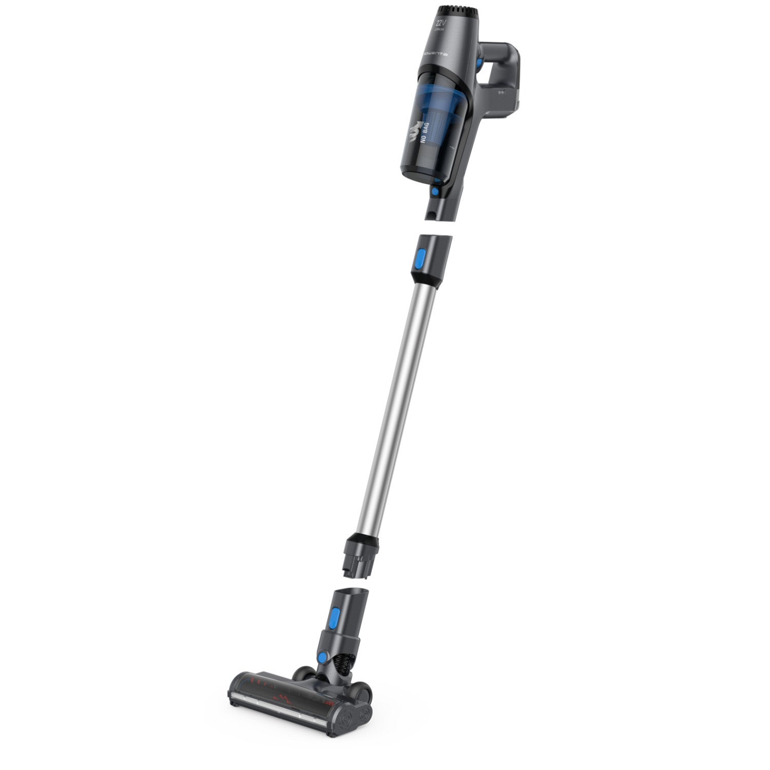 Rowenta Rh6921 Aspiradora Escoba 2 En 1 Batería Secar Ciclónico Sin Bolsa 0,5 L Gris/Azul , Leroy Merlin